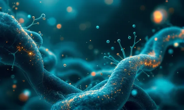 MOTS-c mitochondrial peptide and cellular-energetics motifs in cold plum night palette